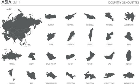 Asia: Country Outlines : Guess the Asian Countries by Shape Quiz – BUMWIP