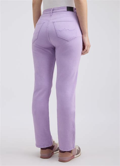 Women Purple Straight Fit High Rise Jeans | Pepe Jeans India
