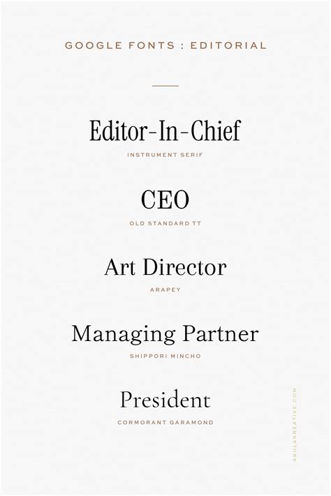 The Best Free Editorial Style Google Fonts for Sophisticated Branding ...