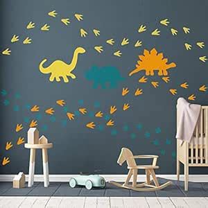 Buy GULIGULI Dinosaur Wall Decal-Dinosaur Footprints&Tracks Stickers ...
