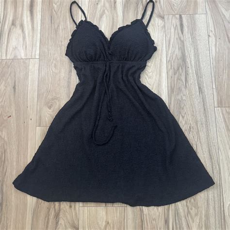 Short black sun dress fits like a small no tag I’m... | Depop