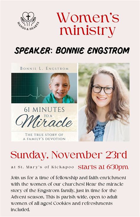 Adult Women’s Ministry: Bonnie Engstrom (Guest Speaker) , St. Mary’s ...