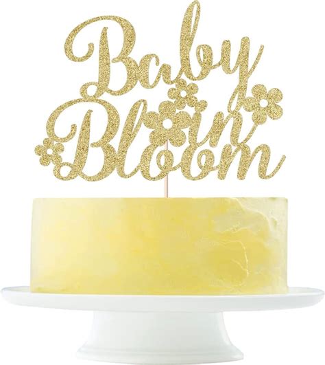 Gold Glitter Baby in Bloom Cake Topper, Pregnancy | Ubuy India