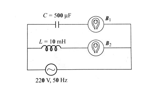 In the circuit shown in fig. if both the bulbs `(B_1) and (B_2)` are ...