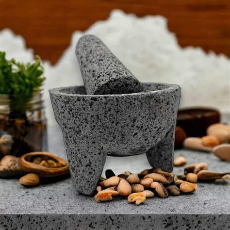 Mexican Volcanic Stone Molcajete | Handmade XL Mortar & Pestle