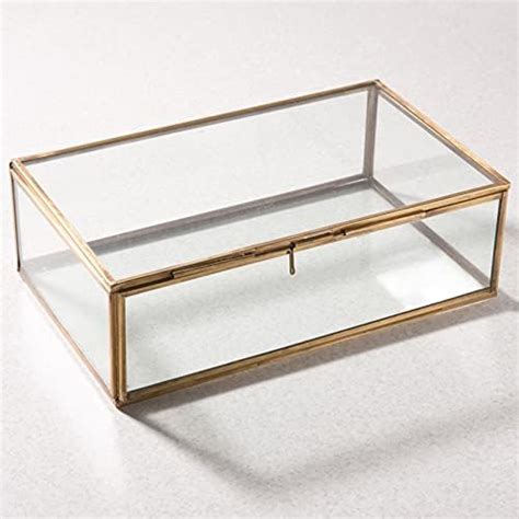 Buy Art India Collections Glass Jewelry Box, Brass Glass Box for ...