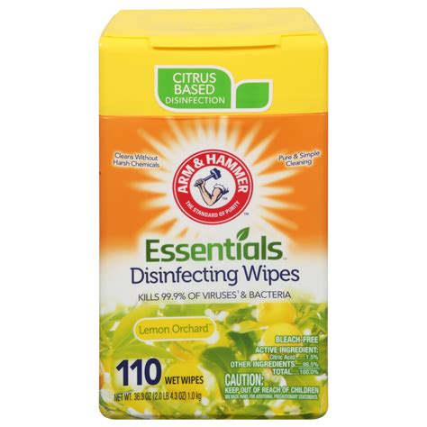 ARM & HAMMER Essentials Disinfecting Lemon Orchard Wet Wipes 110 ct | Shipt