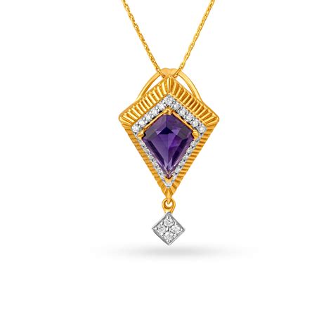 Buy Refined Gold & Diamond Pendant Online | Tanishq