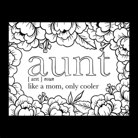 COLOUR ME Graphic Aunt Card With Envelope Blank Inside Note Cards ...