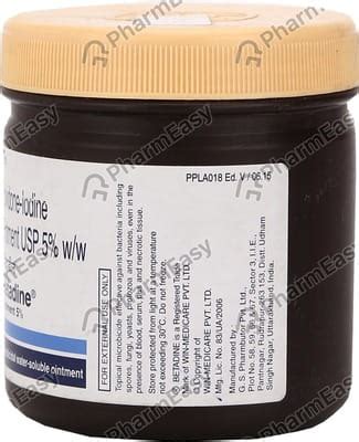 Betadine 5 % Ointment (250): Uses, Side Effects, Price & Dosage | PharmEasy