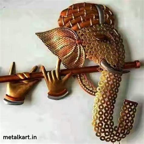 Venu Vadak Ganesh wall accent (20 x 18 Inches) - Punam Metalcrafts