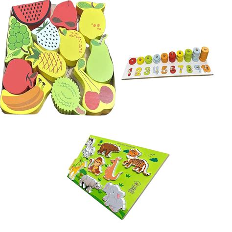 Kinder Creative 3D Fruits Stacking Puzzle,Peg Number Ring Counting Set ...