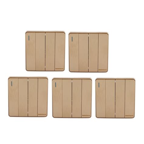 ELECTROPRIME 5Pcs On/Off Press Button 4-Gang 2-Way Wall Switch Hotel ...