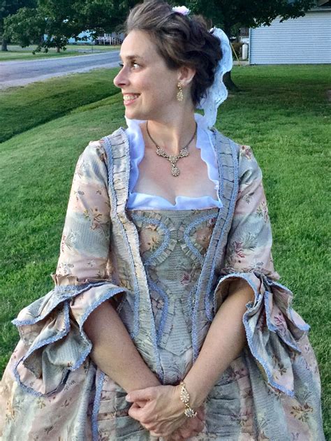 1760's style Robe a la Francaise sack back dress 18th century with ...