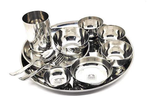 Nyra® Stainless Steel Premium Thali/Dinner Set of – 11 Pieces (1 Thali ...