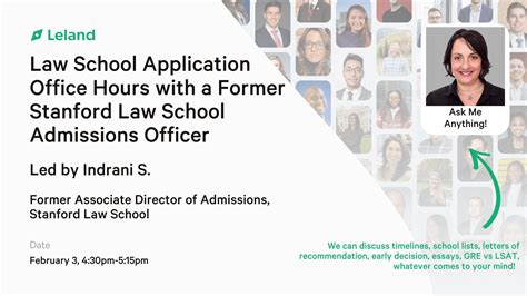 Law School App Office Hours with a Former Stanford AdCom Member | Leland