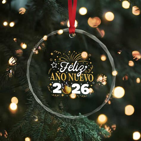 Print Your Wear Spanish New Year 2026 Crystal Glass Ornament Feliz Ano ...