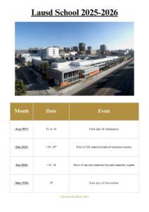Lausd School Calendar 2025-2026 [Holidays]