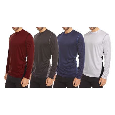 Dri-Fit Long Sleeve T Shirts for Men-4 Pack- Moisture Wicking, Quick ...