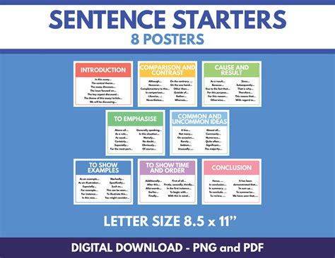 Sentence Starter Words at Jaclyn Glenn blog