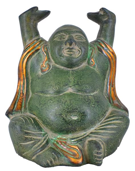 Buy Blue Roller Brass Antique Laughing Buddha for Wealth & Prosperity ...