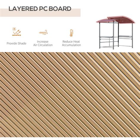 Outsunny 8' x 5' BBQ Patio Canopy Gazebo with Interlaced Polycarbonate ...