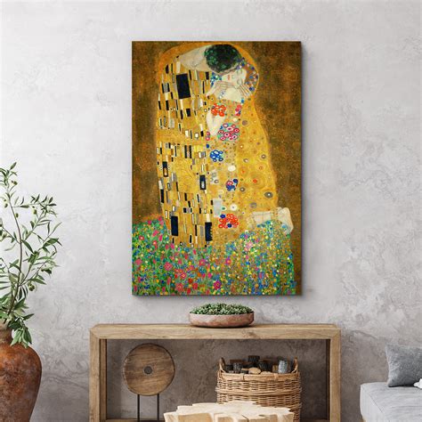 IDEA4WALL Famous Artwork The Kiss by Gustav Klimt - Painting Print on ...