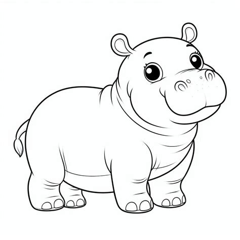 Printable Cute Hippo coloring page - Download, Print or Color Online ...