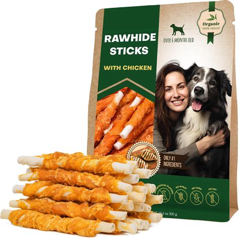 Dog Rawhide Sticks Wrapped with Chicken & Pet Natural Chew Treats ...