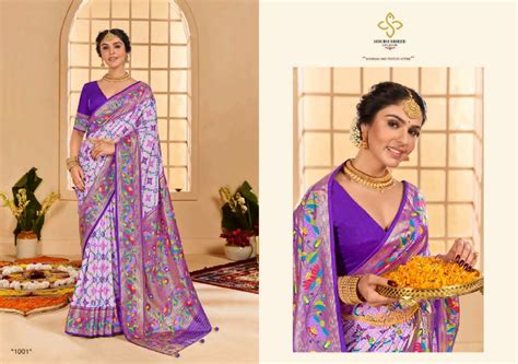 Shubh Shree Kesar Tilak Wholesale Velvet Tusser Silk Ethnic Sarees ...