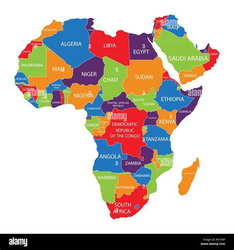 Labeled map of africa countries
