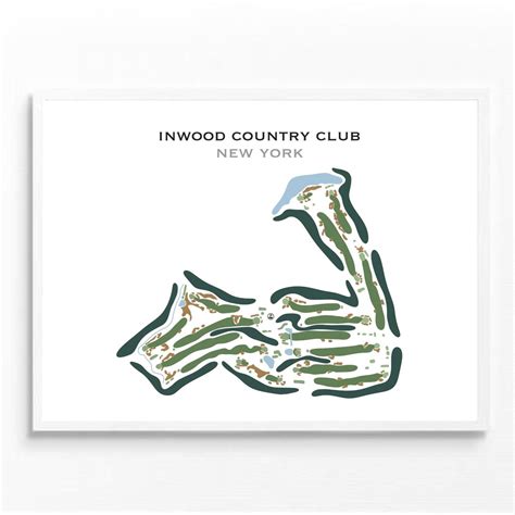 Inwood Country Club, NY Golf Course Map Canvas Art, Golf Gifts for Him ...