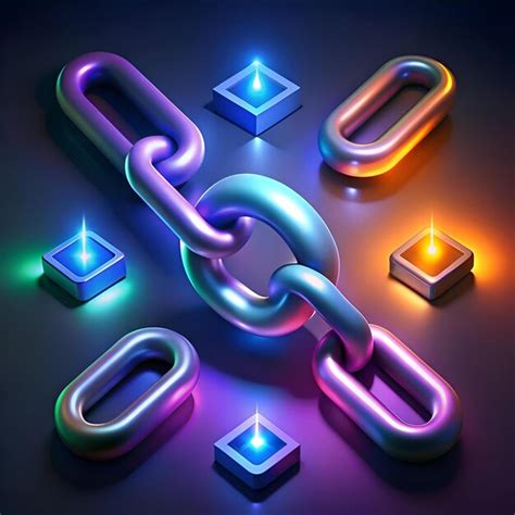 A vibrant 3d illustration of a chain link icon rendered in a modern and ...