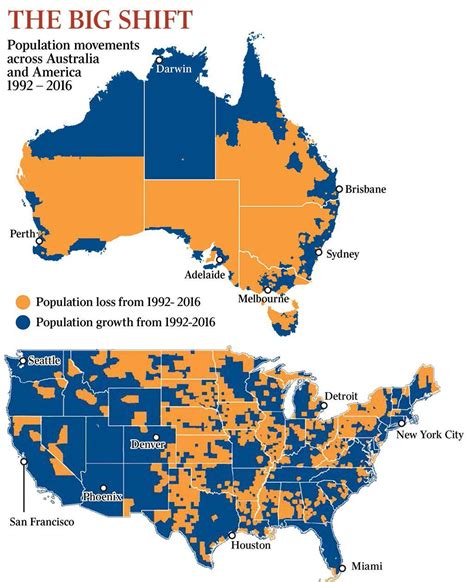 Population Shifts In The United States and... - Maps on the Web
