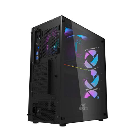 Ant Esports 220 Air Mid- Tower Computer Case/Gaming Cabinet - Black ...