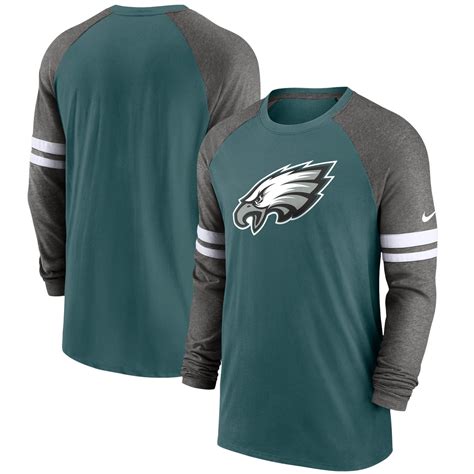 Philadelphia Eagles Nike Dri-Fit Cotton Long Sleeve Raglan T-Shirt - Mens