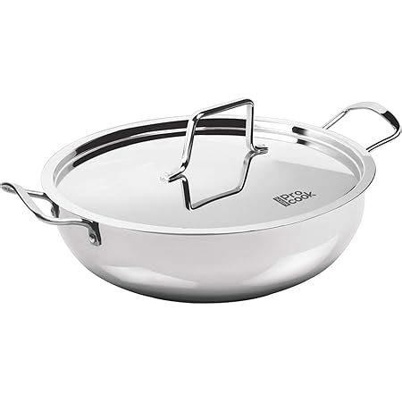 Buy Milton Pro Cook Triply Stainless Steel Kadhai with Lid, 20 cm / 1.6 ...