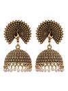 Traditional Gold Pearl Drops Peacock Jhumka Earrings for Women | Jhumka ...