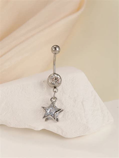 Cubic Zirconia Star Decor Navel Belly Stud | SHEIN USA