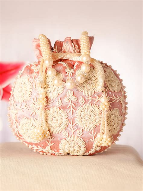 Blush Pearl Embroidered Potli Bag – Rubans