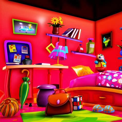 ArtStation - Cartoon furniture bed room Girl | Game Assets