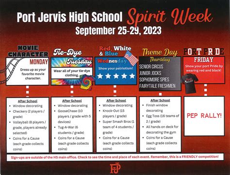 PJHS Spirit Week Fall 2024 | Port Jervis High School