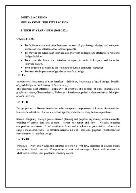 Human Computer Interaction U4 - 120 UNIT- Specification Methods Design ...