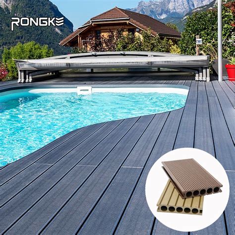 Waterproof Outdoor Round Hole Grooved Decking Wood Plastic Composite ...