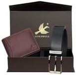 HORNBULL Themes Black Mens Leather Wallet, Keyring & Pen Combo Gift Set ...