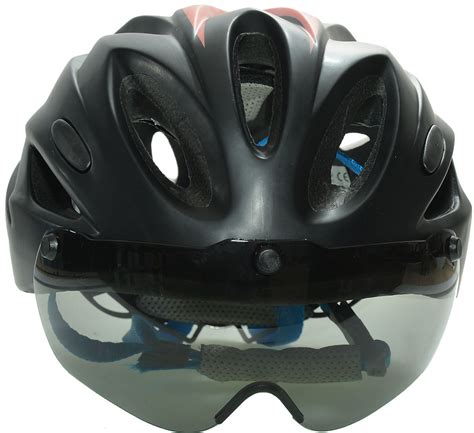 Велосипедный шлем с визором Tersus ROCKET matt black-azure-coral Черный ...