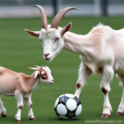 a goat playing football with cristiano ronaldo Prompts | Stable ...
