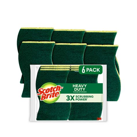 Scotch-Brite Heavy Duty Scrub Sponge, 6-Sponges : Amazon.sg: Home