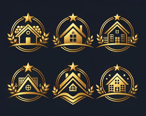 Luxury real estate logo collection with golden details | Premium AI ...