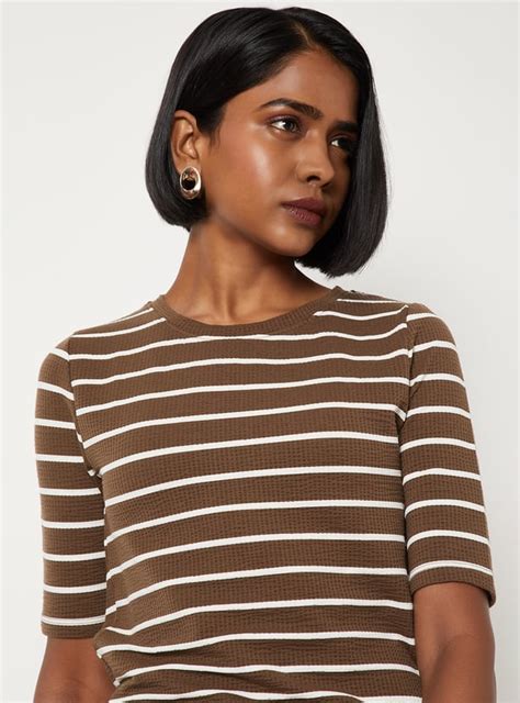 Buy Women Striped T-shirt Online at just Rs. 399.0 - 1000016101566 ...